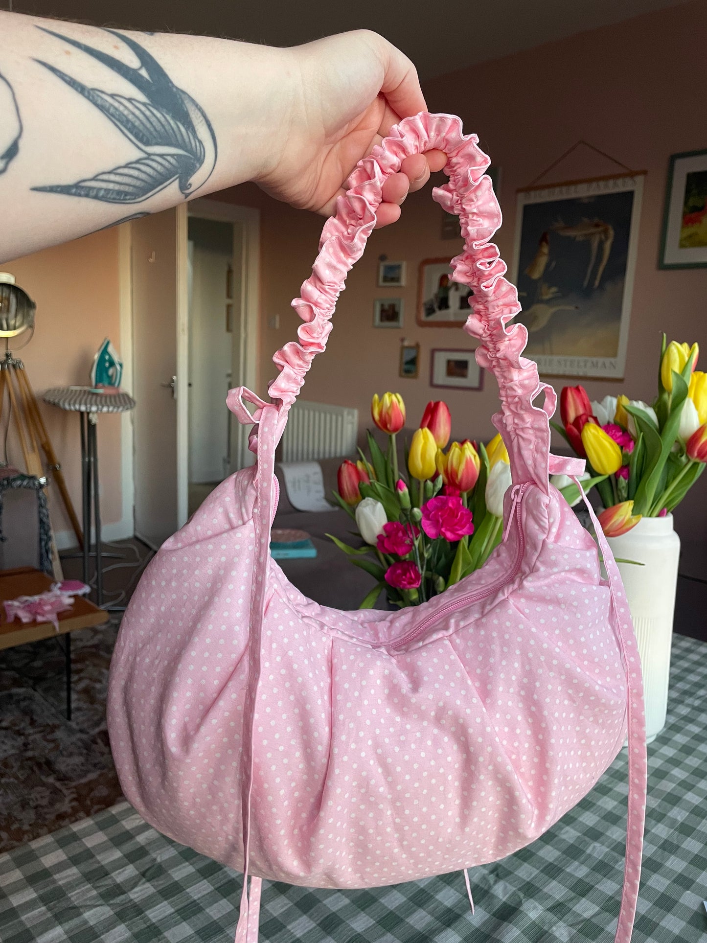 Wee Bonnie Bag in Pink Polka Dot