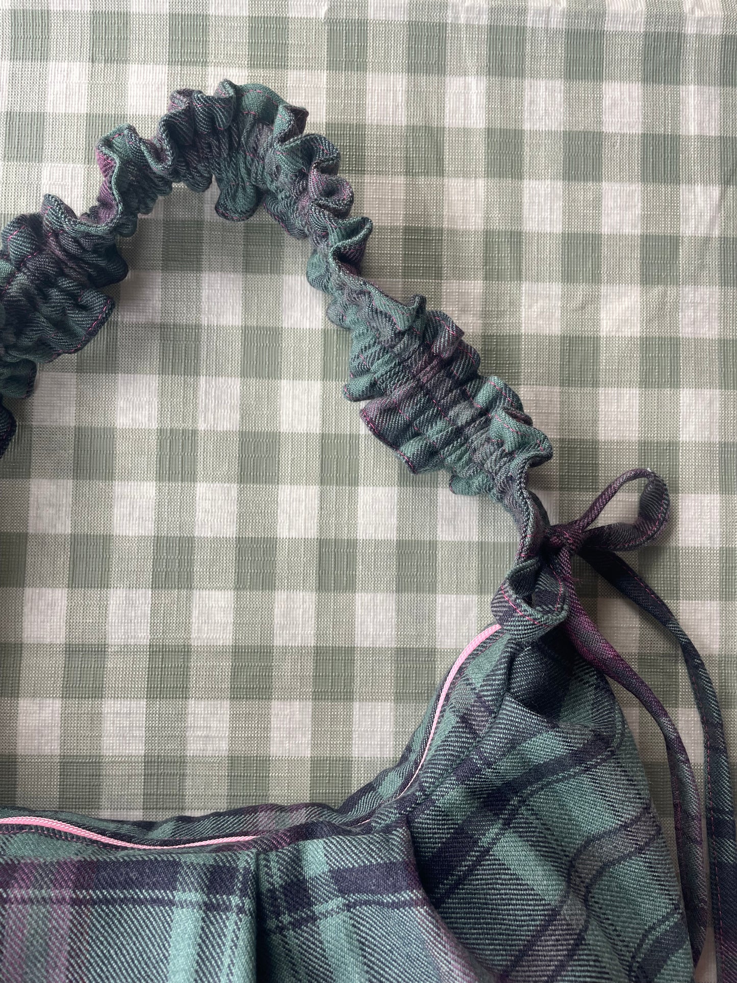 Wee Bonnie Bag in Teal & Purple Tartan Wool
