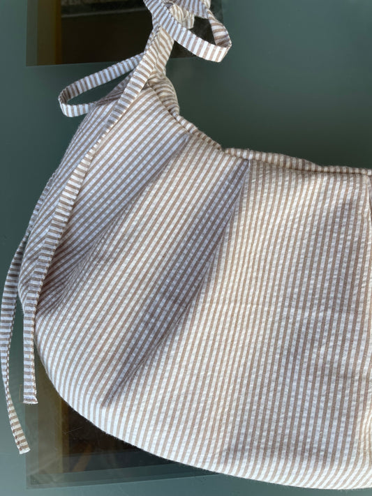 Wee Bonnie Bag in Beige/White Stripe