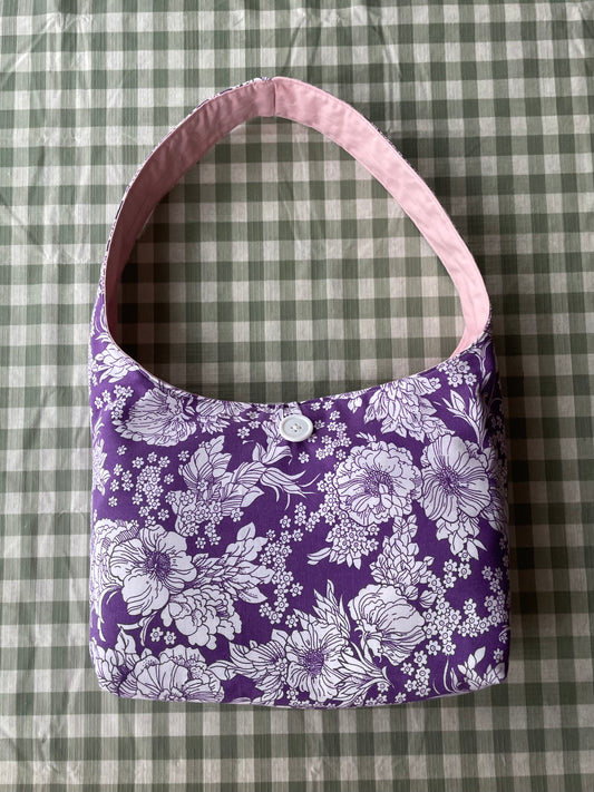 Flipside Slouch in Purple Floral/Pink