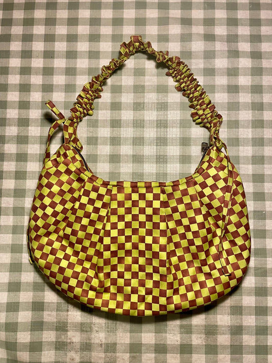 Wee Bonnie Bag in Brown & Green Checkerboard