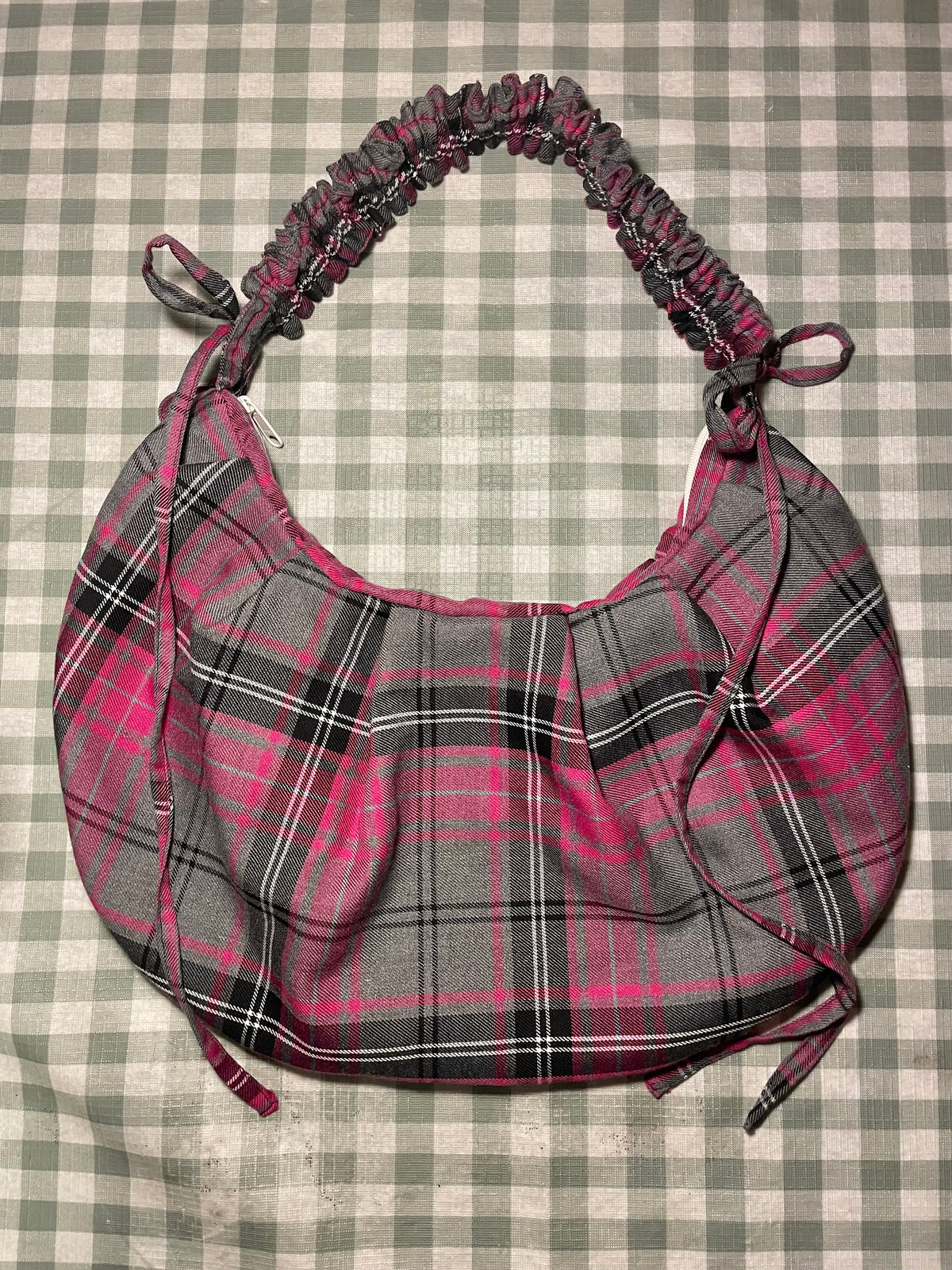 Big Yin Bonnie Bag in Pink & Grey Tartan