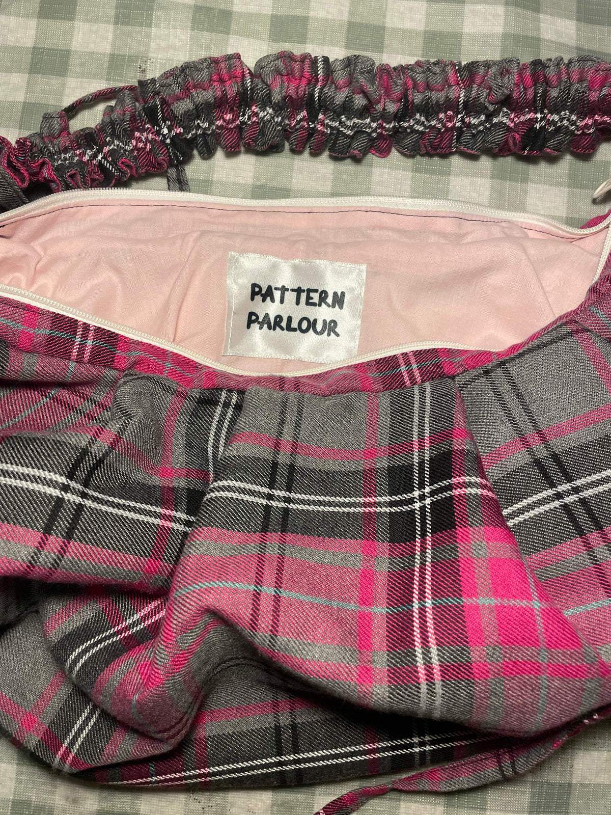 Big Yin Bonnie Bag in Pink & Grey Tartan