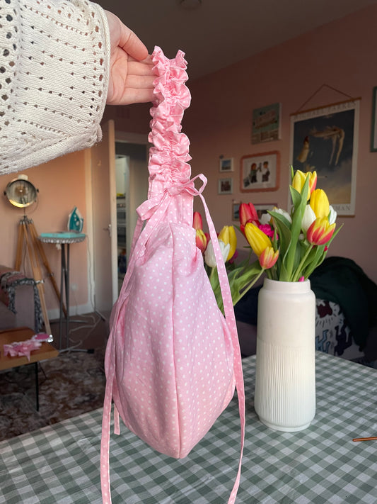 Wee Bonnie Bag in Pink Polka Dot