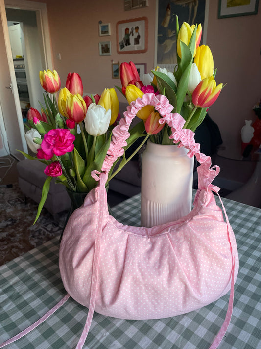 Wee Bonnie Bag in Pink Polka Dot