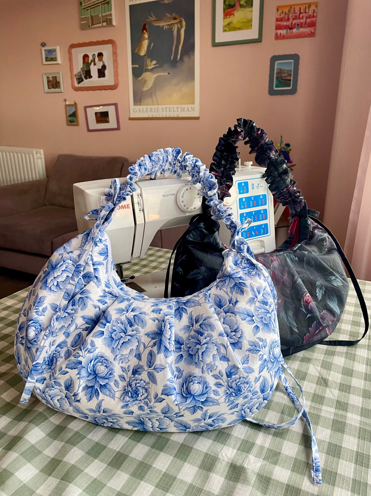 Wee Bonnie Bag in Blue and White Floral